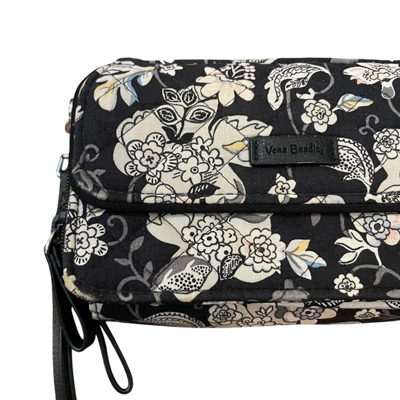 Vera Bradley RFID Zip Around Wallet Black Floral Women Size 6.5 x 4 - Picture 2 of 11